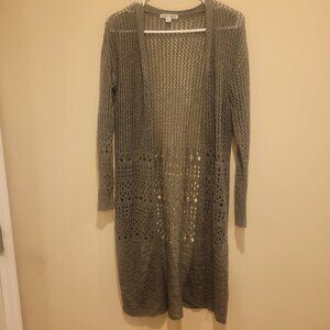 Moral Fiber Long-Knit Cardigan Olive Green Medium